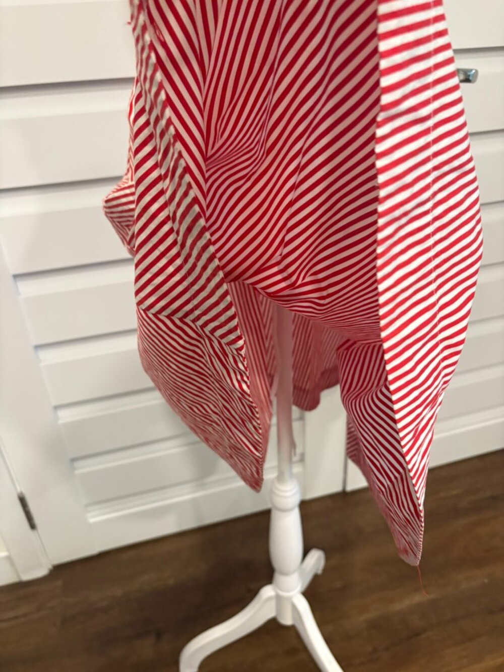 Vintage Ralph Lauren Red White Striped Halter Shirt Dress Crest XS S - Picture 11 of 12